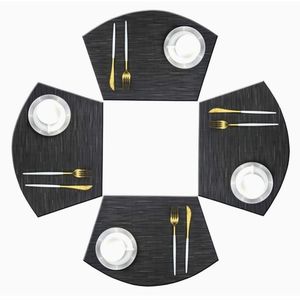 Bright Dream Set of 4 Wedge shaped Placemats - black